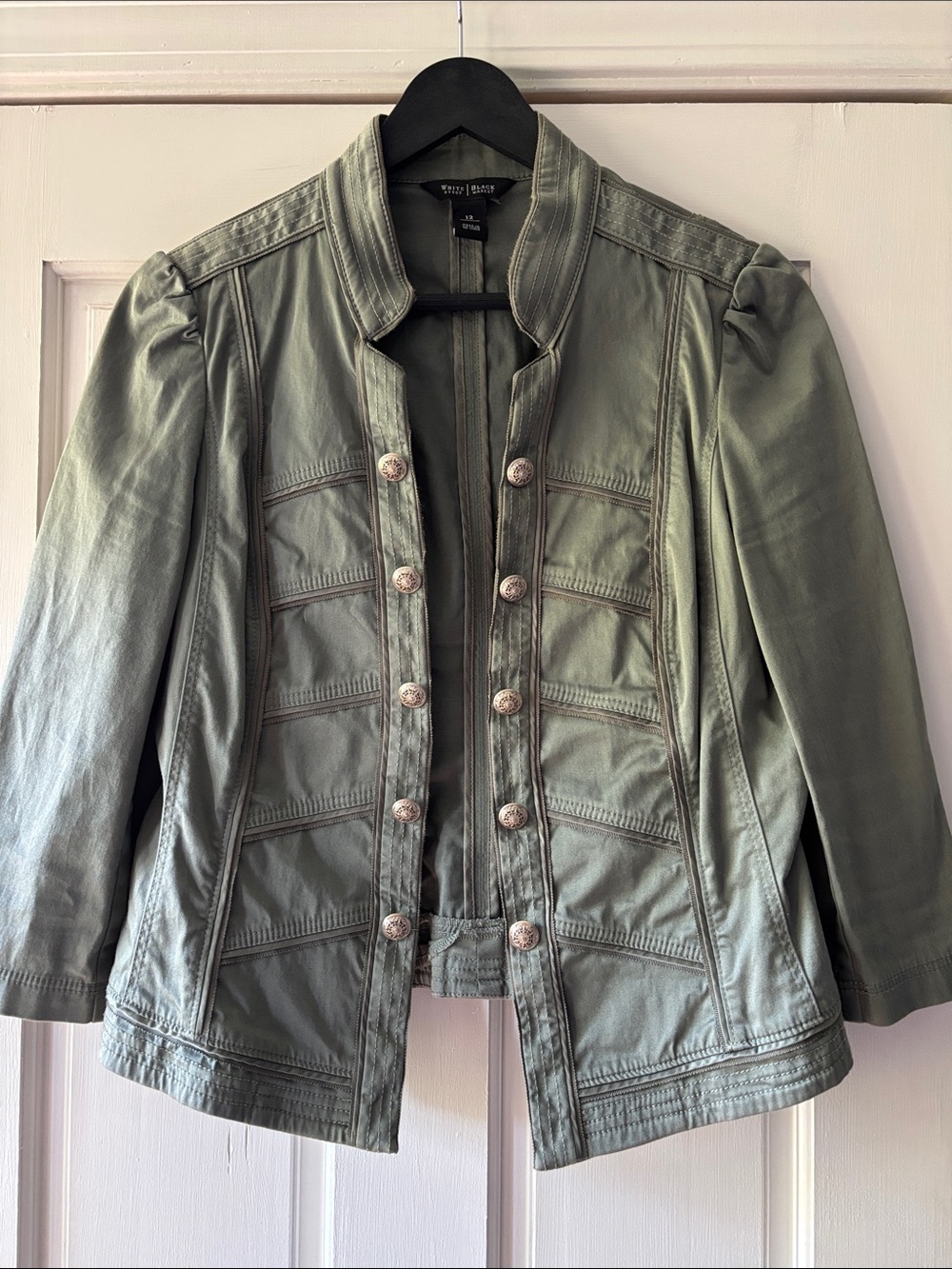 White House Black Market Olive Green Military-Style Blazer